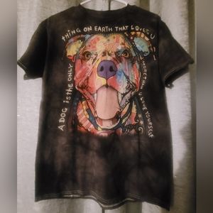 Dog Tie Dye Tee Shirt Size M 100% Cotton